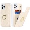 SailorTech iPhone 11 Pro Custodia con Portacarte per Donne, Anello Stand con Kickstand, Carta di Credito, Carino e alla Moda - Bianco