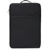 Cicilin Custodia per computer portatile con maniglia, borsa leggera con tasca, tasca per PC portatile impermeabile nero 16 pollici