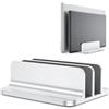 OMOTON [Versione aggiornata doppio supporto verticale per computer portatili, doppio supporto per laptop con dock regolabile (per laptop fino a 17,3 pollici) per tutti i MacBook Air/Pro (argento)