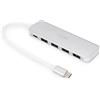 DIGITUS DA-70242-1 - Hub USB - Hub USB 3.2 Gen 1 a 4 porte di tipo C - Trasferimento dati superveloce fino a 5 Gbit/s - Compatto e portatile - Plug-and-Play - Per PC, notebook e Mac - Argento