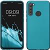 kwmobile Custodia Compatibile con Xiaomi Redmi Note 8T Cover - Back Case Morbida - Protezione in Silicone TPU Effetto Metallizzato blu caraibi metalizzato