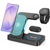 suonee Stazione di ricarica induttiva per Samsung Galaxy Watch 7/6/6 Classic/5/5 Pro/4/3/Active 2 Galaxy Buds