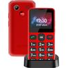 Melefon Telefono Cellulare per Anziani Con Tasti Grandi，Facile da Usare|Funzione SOS|Volume Alto Con Base di Ricarica|1000mAh Batteria(Rosso)