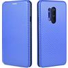 ETGOKJM for OnePlus 8 PRO Case Fibra di Lusso in Fibra Carbonio PU e TPU Hybrid Protezione Integrale Cover Flip for(Mavi)
