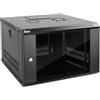 Tecmojo Armadio di Rete da 19 Pollici 6U, Armadio Server da Parete, Profondità 450mm, Rack per Rete IT, Porta e Pareti Laterali Chiudibili a Chiave, Porta in Vetro, Nero, Imballaggio Piatto