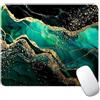 artslion Tappetino per mouse decorativo 24x20 cm - Superficie liscia e base in gomma antiscivolo per ufficio, casa e gaming Marmo verde dorato Motivi