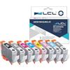 LCL CLI-65 Cartucce d'inchiostro Compatibile per Canon CLI-65 CLI65 | Sostituzione per PIXMA PRO-200 PRO-200S(8-PACK BK/C/M/Y/PC/PM/GY/LGY 13.5ml*8)