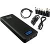 XTPower® XT-20000QC3 Power Bank moderno DC + USB QC3 batteria da 20100 mAh - 1 USB, 1 USB QC3 e connettore DC da 5 a 24 V 65 W max. - Power Bank per laptop, tablet, iPhone, Galaxy, UVM.