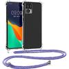 kwmobile Custodia Compatibile con Motorola Edge 30 Neo Cover - Back Case in Silicone TPU - Protezione Smartphone con Cordino - lavanda/viola/blu chiaro/trasparente