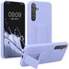 kwmobile 1x Custodia Compatibile con Samsung Galaxy S24 Plus - Cover Supporto Dita - Back Case per Smartphone - Protezione Gommata Lavanda