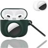 Generico Custodia 2 in 1 Compatibile con AirPods 3 Compatibile con AirTag con Portachiavi, Cover Graffi Alle Aadute e Agli Smarrimenti in Silicone Morbido per AirPod 3 Caes Uomini Donne