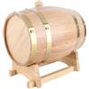 Rengue Botte di Whisky in Quercia da 3 Litri, Dispenser per Vino in Legno Vintage con Supporto per Conservare Vino Whisky Bourbon Tequila Rum