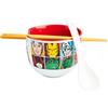 Get Trend Marvel Set Ciotole Ramen 600ml, Ciotola di Spaghetti di Riso Giapponesi con Cucchiaino Ceramica e Bacchette di Bambù, Adatto al Microonde (Multi Marvel)