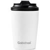 GoBeTree Bicchiere Termico 360 ml (12 oz) Acciaio Inox WHITE. tumbler e termos con coperchio ermetico 100% antiperdita e bocca larga per ufficio, auto, viaggio, palestra e caffè asporto