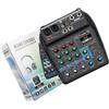 Mixer DJ a 4 per giradischi e lettori MP3 con alimentazione USB e 48V