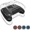 Generic Custodia Protettiva + Cappucci per Joystick per Steam Controller 2, Custodia Trasparente in PC Antigraffio con 2 Cappucci per Joystick (Modello D)