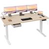 JUMMICO Scrivania Elettrica Regolabile in Altezza, Piano 180 x 80 cm, Funzione Memoria con 6 Posizioni, Cassetti e Gancio Portacuffie Integrati, adatta per Ufficio e Gaming, Colore Beige