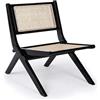 Menzzo MASDAM - Sedia pieghevole in legno massiccio marrone scuro e cannatura in rattan, design pieghevole, stile vintage e bohémien, per sala da pranzo o all'aperto coperta