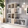 Dmora Libreria Moneglia 29x145x145h cm Bianco Bianco Lucido 4 Ripiani Utilizzabile Come Divisorio Locale, Biblioteca Portata Ripiani 4