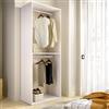 Dmora Guardaroba Grande Raita 45x205h cm Bianco un Ripiano Appendiabiti, Armadio Camera da Letto Cassetti