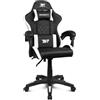 DRIFT GAMING DR35 - Sedia Gaming Ergonomica Professionale con Braccioli 2D Regolabili, Supporto Lombare e Cervicale, Reclinabile a 135°, Rivestimento in Pelle Sintetica, Ruote Silenziose, Nero-Bianco
