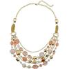 Bocar, collana multistrato con catenine, smaltata e con cristalli colorati, per donna (NK-10061-peach)