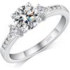 jiamiaoi Anello Donna Argento 925 Anelli donna Anello di fidanzamento Anello di promessa Anello di Anniversario di Matrimonio di Fidanzamento, Fedine Fidanzamento Coppia con zircone