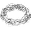 Generic Bracciale a catena robusta per donna Braccialetti a maglie elastiche regolabili elastiche spesse in oro/argento