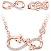 Yumilok-Orecchini da donna, collane in argento sterling S925, collane con simbolo dell'infinito, collane con monogramma intrecciato a farfalla, orecchini con zirconi, collane di animali