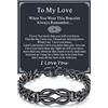 Richsteel Bracciale Uomo Regalo per Figlio Papà Marito Simbolo Infinito Eterno Regalo per la Festa del Papà Bracciali Uomo 21/23CM Compleanno Regali per Lui Ragazzo Fidanzato