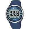 Lorus Orologio digitale al quarzo con cinturino in silicone, Blu, misura unica, Fashion