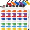 fengxuanwl 40 etichette per cavi in nylon, autoadesive, riutilizzabili, clip per etichettatura, marcatura per cavi multicolore con pennarello, etichetta per cavi scrivibili per identificare i cavi