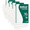 BM BeMore Bm - BeMore - Ricambi Bandup A4 Con Banda Rinforzata - Rigatura 4F - Quadretti 4Mm Con Margini Per La Scuola Elementare - 40 Fogli - Carta 90G/Mq - 0105492 (Confezione da 4)