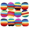 Generic 12 sacchi per piedi lavorati a mano, 2026, riempiti di sabbia, per adulti, palline geometriche multicolore da giocoleria per bambini e principianti, motivo geometrico multicolore, pronte all'uso