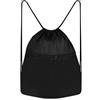 WESTWOOD FOX Borse con coulisse con tasca frontale, zaino impermeabile per nuoto, sport, palestra, per uomini e donne, borse in polietilene per viaggi, spiaggia, scuola e attività all'aperto, Nero ,