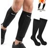 RYACO Parastinchi da calcio, protezioni per tibie leggere, manicotti compressivi per polpacci con imbottitura a nido d'ape, protezioni per polpacci per calcio, baseball, boxe, MTB