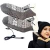 Generic riscaldanti elettrici, con motivo a fiocchi di neve alimentato elettricamente, alimentazione USB, consegna di calore per i piedi portatili da donna, uomo, camminata, sci, moto, campeggio