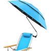 Xweptuy Ombrello da Sedia, Ombrello da Sedia con Morsetto Parasole da Esterno Regolabile, Tessuto Resistente ai Raggi UV da 47 Pollici per Spiaggia, Campeggio, Pesca, Blu