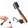 Gsycle Spazzola da Golf Multifunzionale 3 in 1, Pulisci scanalature per Mazze con Zip Line Filo Retrattile e spazzole in affilata per Ferri Strumento Pulizia Golf Leggero
