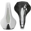 Generico Sella for Bici in Carbonio Stampata in 3D 165 G, Binario in Carbonio 7x9 Mm for Uso Pendolare su Strada MTB Gravel XC,Componenti(White 3D Saddle)