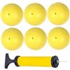 Xweptuy Mini pallavolo 6 Pezzi da 3, 5 Pollici in PVC di Colore Giallo Mini Palline da pallavolo con gonfiatore per Spiaggia, Piscina, Parco Giochi