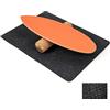 KOMFOTTEU Balance Board in legno, tavola di equilibrio con rullo di sughero e tappetino in feltro antiscivolo, tavola di equilibrio per allenamento indoor surf skate, tavola oscillante trickboard