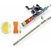 Yunmeryker Set pesca combo, canna da pesca in fibra di carbonio 1.5-1.68m UL, mulinello casting mano sinistra, per micro pesca in torrente