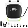 Jradse Pompa Elettrica SUP 20PSI, Pompa SUP Ricaricabile Gonfiabile con Gonfiaggio Intelligente a Doppio Stadio & Auto-Spegnimento, 6 Ugelli per Canoa, Barca, Tenda, Kayak Gonfiabile