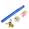 Smarbettiy Kit di canna da pesca telescopica portatile, 1 m, con mulinello e lenza, ultra compatta, in fibra di carbonio, leggera, 140 g, 20 cm, ripiegata, 97 cm, estesa, 6 colori (Y4516 blu)