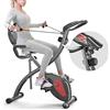 PROIRON Cyclette Pieghevole da Casa 3 in 1, Cyclette con Schienale, Cyclette Magnetica Display LCD, bici da Camera 8 livelli di resistenza, sensore di frequenza cardiaca e installazione semplice