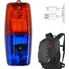 Generic Lampada stroboscopica con segnale lampeggiante, ricarica USB, luce LED da spalla, allarme pattuglia di sicurezza, clip in acciaio , stroboscopiche trasparenti altamente visibili per ciclismo