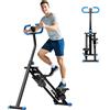 MINENICE Stepper e salita con regolazione in altezza a 3 livelli, display LCD, pieghevole, portatile, corrimano regolabile (nero)