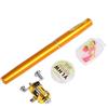 Smarbettiy Kit di canna da pesca telescopica portatile, 1 m, con mulinello e lenza, ultra compatta, in fibra di carbonio, leggera, 140 g, 20 cm, ripiegata, 97 cm, estesa, 6 colori (Y4516 oro)