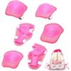 AYNKH Set di 6 ginocchiere per bambini, protezioni per polsi, gomiti, con borsa con coulisse a forma di unicorno, per bambine di 3-12 anni, regolabili, comode per pattini a rotelle, scooter,